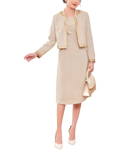 Lily Kim 2pc Blazer & Dress Set In Beige