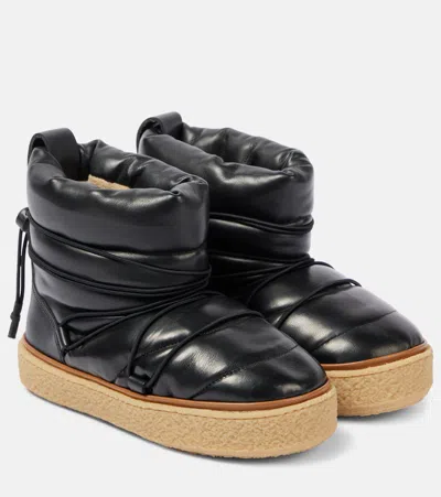 Shop Isabel Marant Heta Leather Ankle Boots In Black