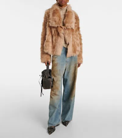 Yves Salomon Meteo Veste Shearling Jacket In Beige