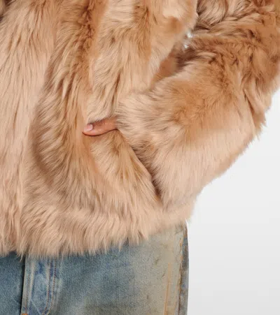 Yves Salomon Meteo Veste Shearling Jacket In Beige