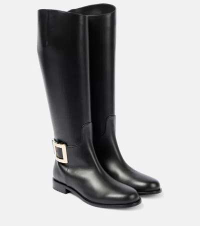 Roger Vivier "très Vivier Leather Boots In Black