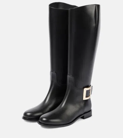 Roger Vivier "très Vivier Leather Boots In Black