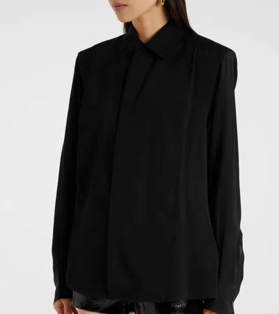 Shop The Frankie Shop Sophie Satin Blouse In Black