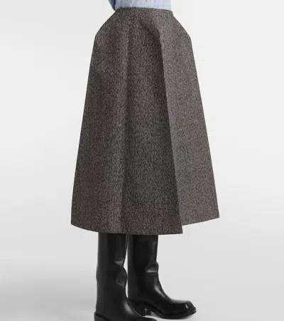 Prada Wool Maxi Skirt In Black