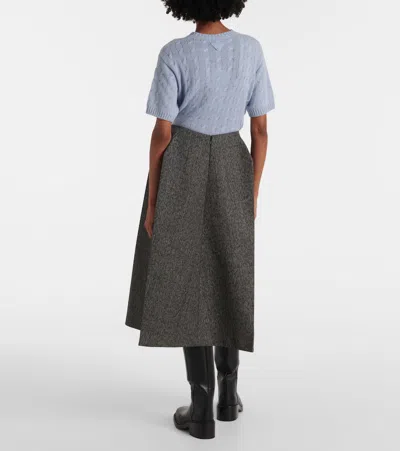 Prada Wool Maxi Skirt In Black