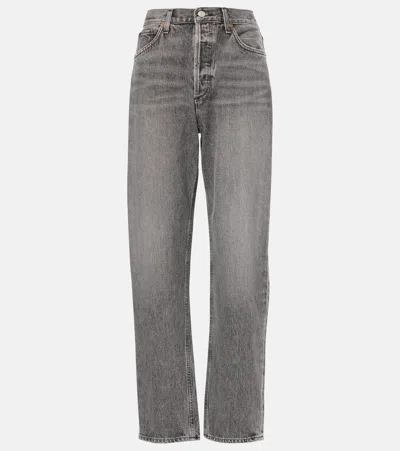 Agolde Riley High Rise Straight Crop Jean In Century In Blue
