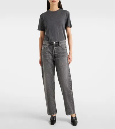 Agolde Riley High Rise Straight Crop Jean In Century In Blue