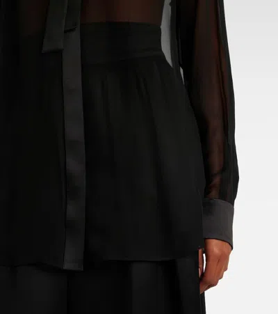 Dolce & Gabbana Sheer Long Sleeve Blouse In Black