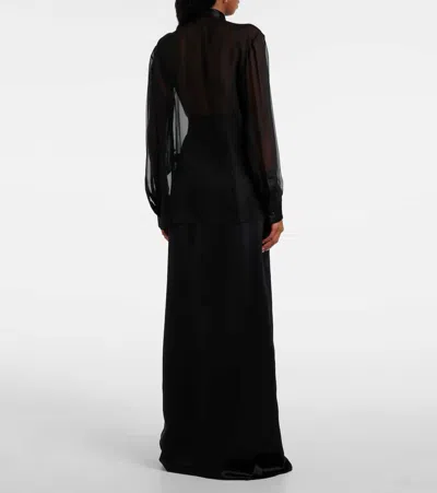 Dolce & Gabbana Sheer Long Sleeve Blouse In Black