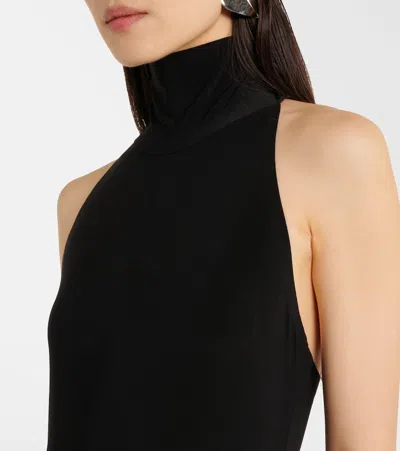 Norma Kamali Halter Fishtail Gown Black In Black