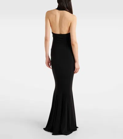 Norma Kamali Halter Fishtail Gown Black In Black