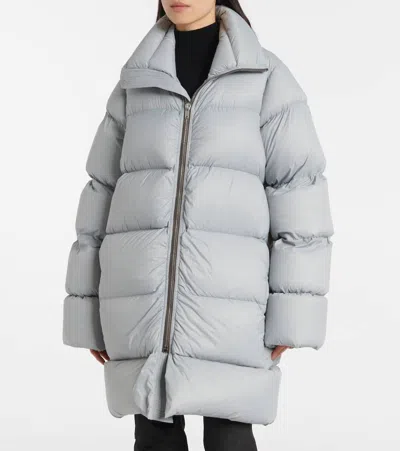 Rick Owens Turtle Oversized Down Jacket In Blue