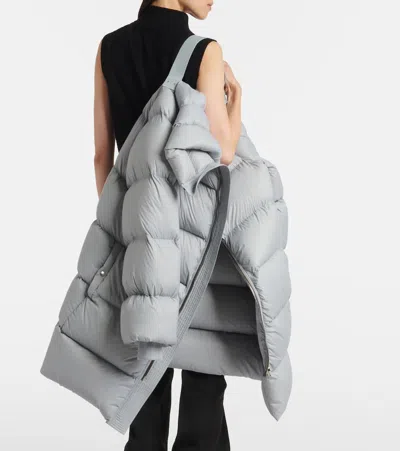 Rick Owens Turtle Oversized Down Jacket In Blue