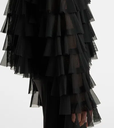 Norma Kamali Oversized Ruffled Jacket In Black