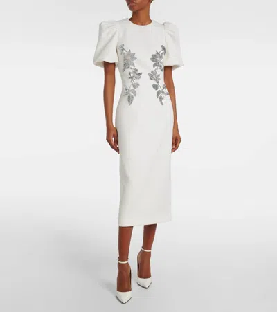 Rebecca Vallance Bridal Recut Embellished Midi Dress In White