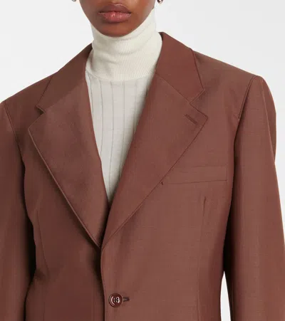 Lemaire Womens Rosy Brown Tailored Single-breasted Woven Blazer In Brown