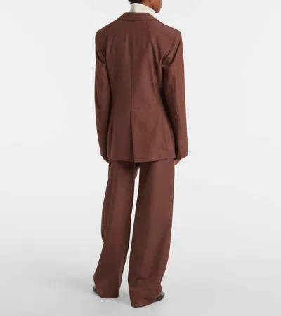 Lemaire Womens Rosy Brown Tailored Single-breasted Woven Blazer In Brown