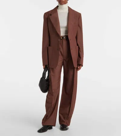 Lemaire Womens Rosy Brown Tailored Single-breasted Woven Blazer In Brown