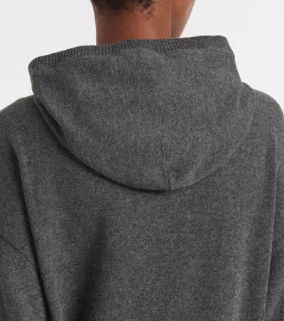 Brunello Cucinelli Wool, Cashmere, And Silk Midi Dress In Grey