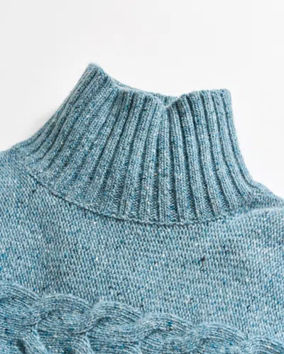 Billy Reid Cable Shell Sweater In Heathered Hydro