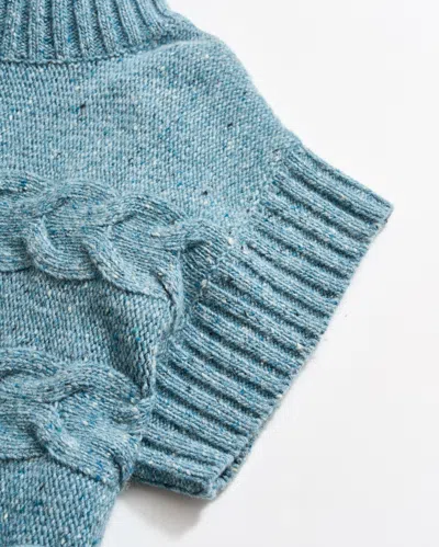 Billy Reid Cable Shell Sweater In Heathered Hydro