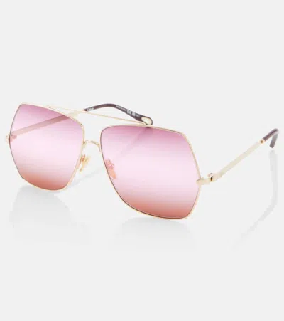 Chloé Aly Square Sunglasses In Red