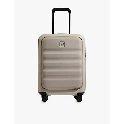 ANTLER ICON STRIPE FRONT-POCKET POLYCARBONATE CABIN SUITCASE  56CM TAUPE 
