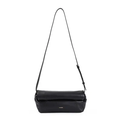 Jil Sander Black Rollup Small Square Belt Bag In Black