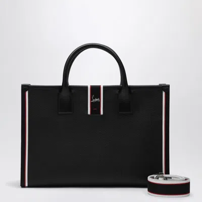 Christian Louboutin Men's Black Grained Calf Leather Tote Bag Nastroloubi | 3245264le In Multicolor