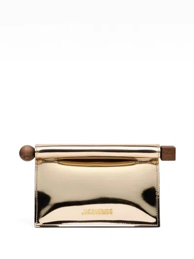 Jacquemus La Petite Pochette Rond Carre Handbag In Gold