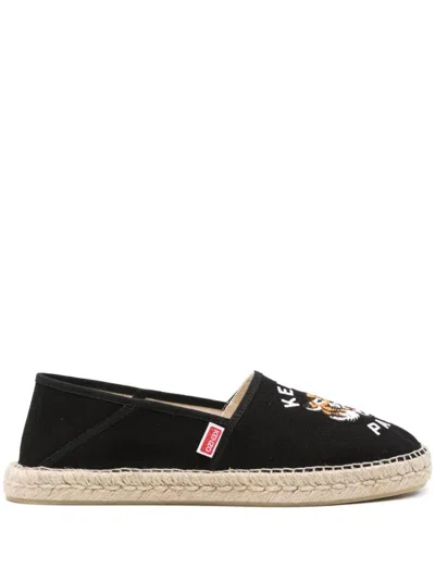 KENZO MEN'S CANVAS ESPADRILLES WITH LOGO EMBROIDERY 