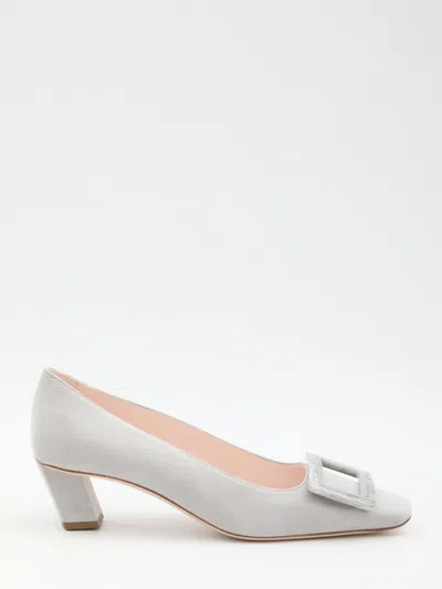 Roger Vivier Elegant Square Toe Pumps With Skyscraper Heel In Grey