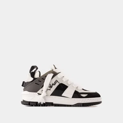 Axel Arigato Area Patchwork Sneakers In Black Leather And Fabric In Black