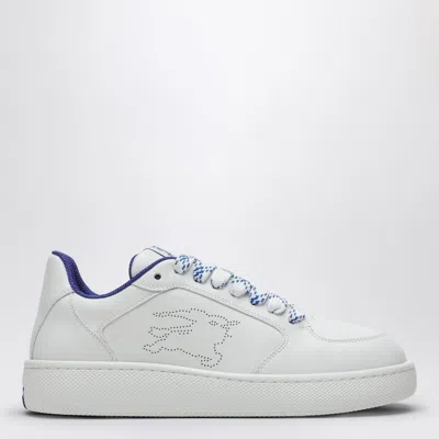 Burberry White Calf Leather Sneakers With Textured Tpu Sole In White
