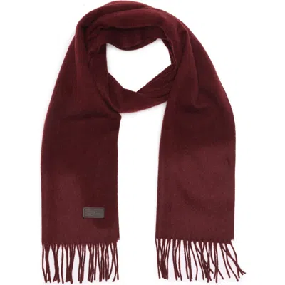 Hickey Freeman Cashmere Fringe Scarf In Bordeaux