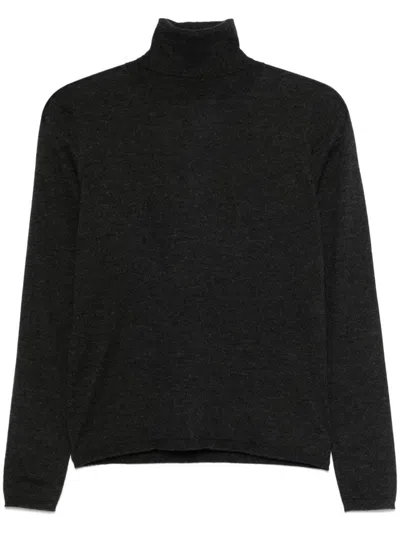 Max Mara Wool And Cashmere High-neck Sweater In Grey