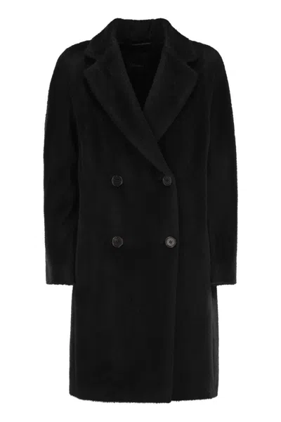 S Max Mara Oceania Double-breasted Wool Jacket In Black