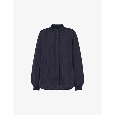 Whistles Womens Navy Ida Quilted Oversized Woven Jacket In Navy