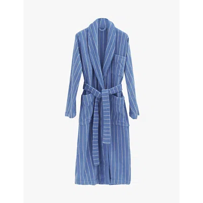 Tekla Womens Marseille Striped Shawl-collar Organic-cotton Robe In Marseille