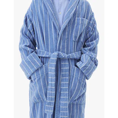 Tekla Womens Marseille Striped Shawl-collar Organic-cotton Robe In Marseille