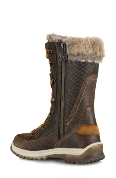 Santana Canada Micah Faux Fur Waterproof Boot In Olive/mustard