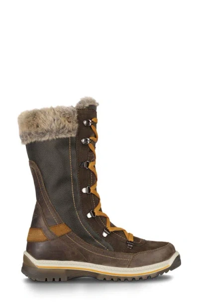 Santana Canada Micah Faux Fur Waterproof Boot In Olive/mustard
