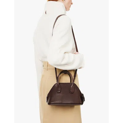 The Row Womens Dark Brown Pld Devon Mini Leather Bag In Dark Brown Pld