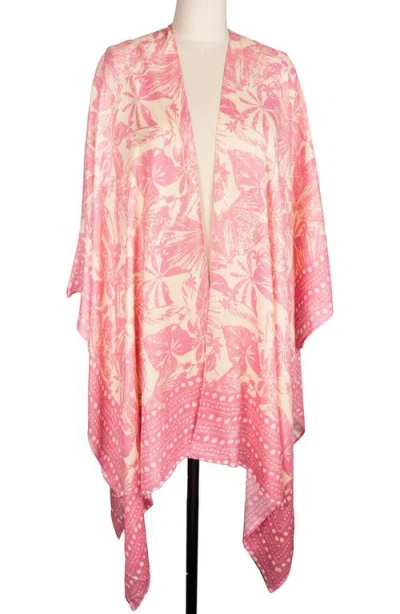 Saachi Woodblock Kimono In Peach