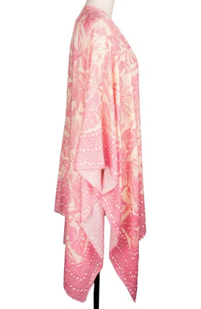 Saachi Woodblock Kimono In Peach