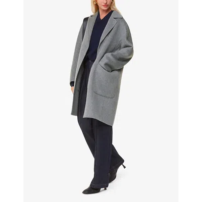 Whistles Cassie Double Face Pocket Coat In Grey