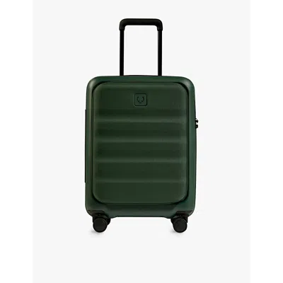 Antler Green Icon Stripe Front-pocket Polycarbonate Cabin Suitcase  56cm In Green