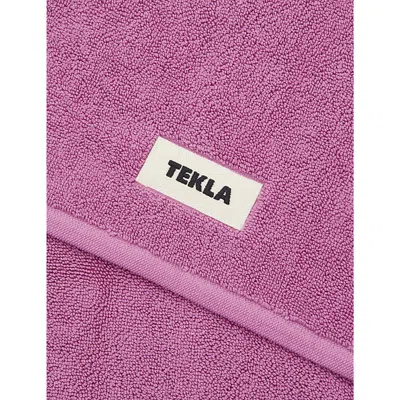 Tekla Magenta Bordered Organic-cotton Bath Mat 70cm X 50cm In Magenta