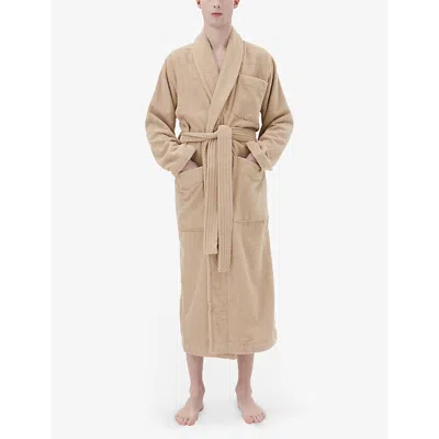 Tekla Womens Sienna Shawl-collar Removable-belt Organic-cotton Robe In Sienna