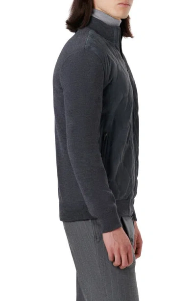 Bugatchi Men's Honeycomb Suede Full-zip Sweater Jacket In Asphalt